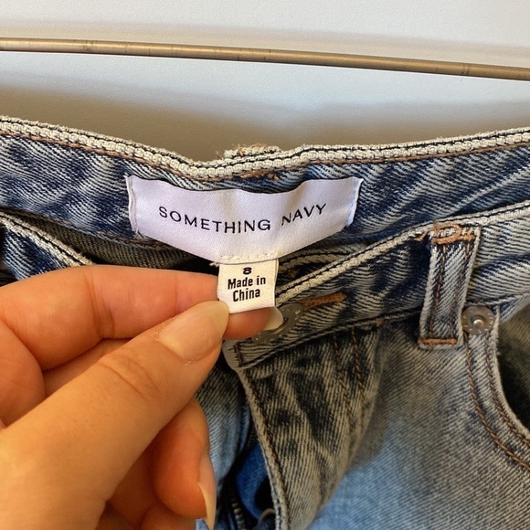 Something Navy High Rise Slit light blue Jeans, size 8 - Picture 2 of 6